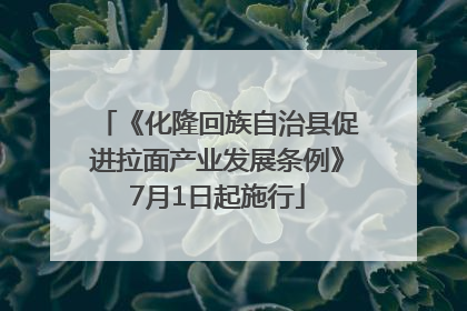 《化隆回族自治县促进拉面产业发展条例》7月1日起施行