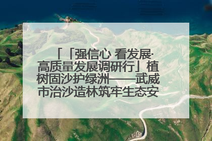 「强信心 看发展·高质量发展调研行」植树固沙护绿洲——武威市治沙造林筑牢生态安全屏障见闻