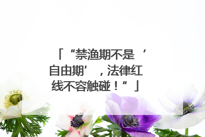 “禁渔期不是‘自由期’，法律红线不容触碰！”