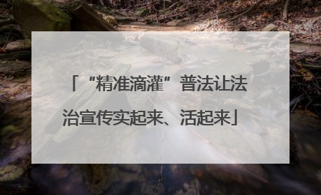 “精准滴灌”普法让法治宣传实起来、活起来