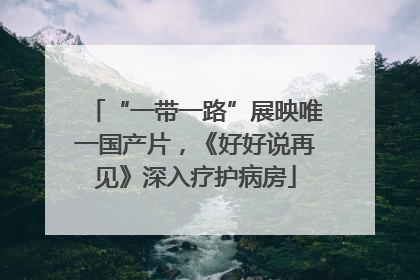 “一带一路”展映唯一国产片，《好好说再见》深入疗护病房