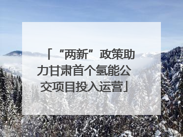 “两新”政策助力甘肃首个氢能公交项目投入运营