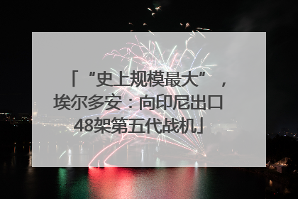 “史上规模最大”，埃尔多安：向印尼出口48架第五代战机