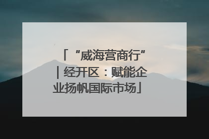 “威海营商行”｜经开区：赋能企业扬帆国际市场