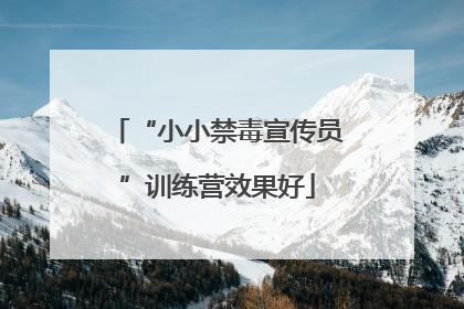 “小小禁毒宣传员”训练营效果好