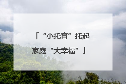 “小托育”托起家庭“大幸福”