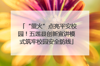 “萤火”点亮平安校园！五莲县创新宣讲模式筑牢校园安全防线