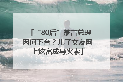“80后”蒙古总理因何下台？儿子女友网上炫富成导火索