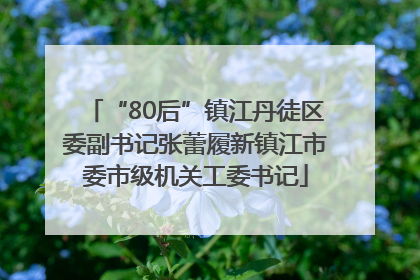 “80后”镇江丹徒区委副书记张蕾履新镇江市委市级机关工委书记