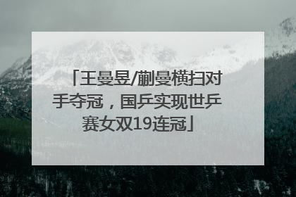 王曼昱/蒯曼横扫对手夺冠，国乒实现世乒赛女双19连冠
