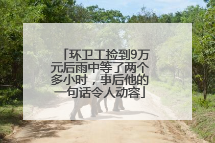 环卫工捡到9万元后雨中等了两个多小时，事后他的一句话令人动容