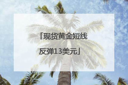现货黄金短线反弹13美元
