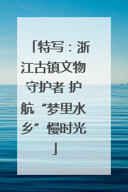 特写：浙江古镇文物守护者 护航“梦里水乡”慢时光