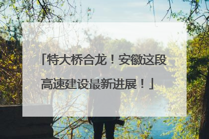 特大桥合龙！安徽这段高速建设最新进展！