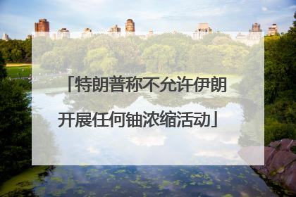 特朗普称不允许伊朗开展任何铀浓缩活动