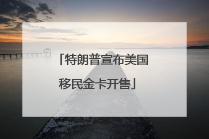 特朗普宣布美国移民金卡开售