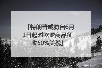 特朗普威胁自6月1日起对欧盟商品征收50%关税