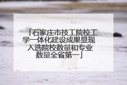 石家庄市技工院校工学一体化建设成果显现 入选院校数量和专业数量全省第一