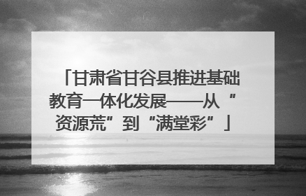 甘肃省甘谷县推进基础教育一体化发展——从“资源荒”到“满堂彩”