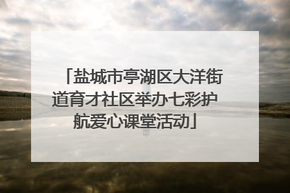 盐城市亭湖区大洋街道育才社区举办七彩护航爱心课堂活动