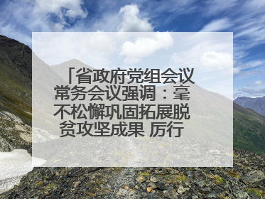 省政府党组会议常务会议强调：毫不松懈巩固拓展脱贫攻坚成果 厉行节约反对浪费弘扬优良作风