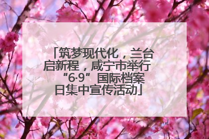 筑梦现代化，兰台启新程，咸宁市举行“6·9”国际档案日集中宣传活动
