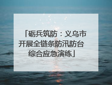 砺兵筑防：义乌市开展全链条防汛防台综合应急演练