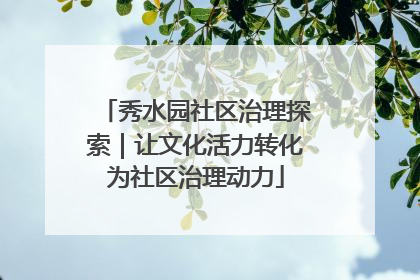 秀水园社区治理探索｜让文化活力转化为社区治理动力