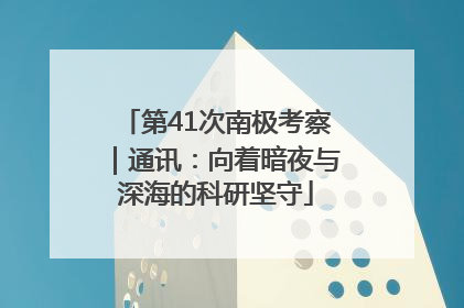第41次南极考察｜通讯：向着暗夜与深海的科研坚守