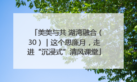 美美与共 湖湾融合（30）｜这个思廉月，走进“沉浸式”清风课堂