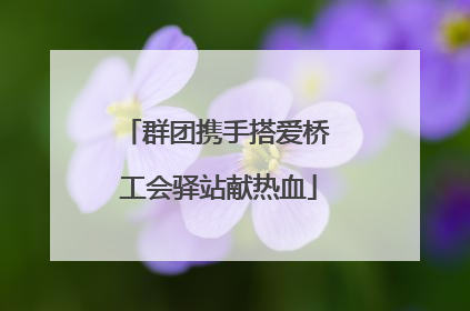 群团携手搭爱桥 工会驿站献热血