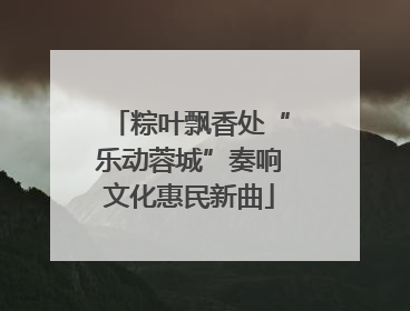 粽叶飘香处“乐动蓉城”奏响文化惠民新曲