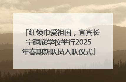 红领巾爱祖国，宜宾长宁硐底学校举行2025年春期新队员入队仪式