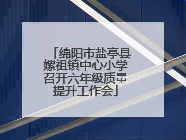 绵阳市盐亭县嫘祖镇中心小学召开六年级质量提升工作会