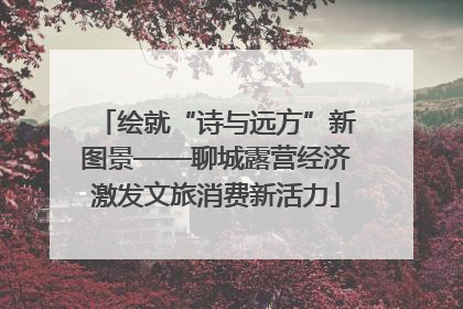 绘就“诗与远方”新图景——聊城露营经济激发文旅消费新活力