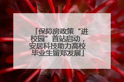 保障房政策“进校园”首站启动，安居科技助力高校毕业生留郑发展