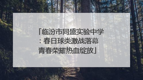 临汾市同盛实验中学：春日球类激战落幕 青春荣耀热血绽放