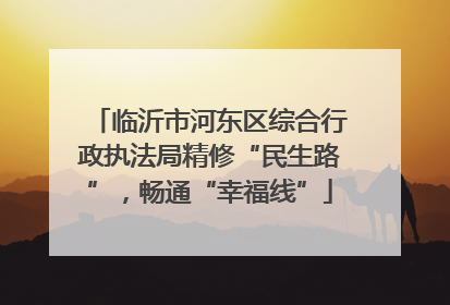 临沂市河东区综合行政执法局精修“民生路”，畅通“幸福线”