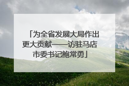 为全省发展大局作出更大贡献——访驻马店市委书记鲍常勇