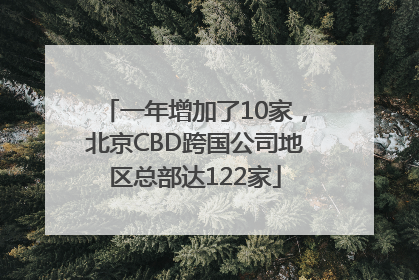 一年增加了10家，北京CBD跨国公司地区总部达122家
