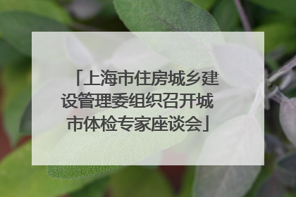 上海市住房城乡建设管理委组织召开城市体检专家座谈会