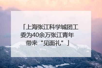 上海张江科学城团工委为40余万张江青年带来“见面礼”