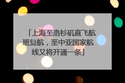 上海至洛杉矶直飞航班复航，至中亚国家航线又将开通一条