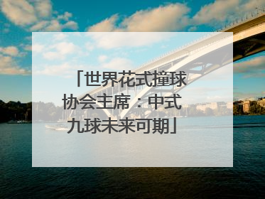 世界花式撞球协会主席：中式九球未来可期