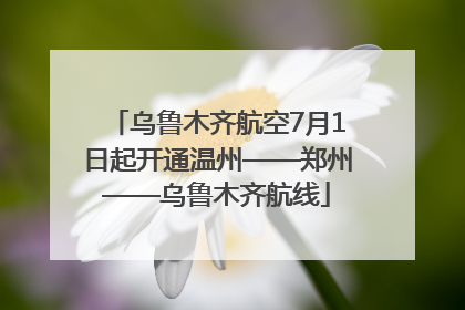 乌鲁木齐航空7月1日起开通温州——郑州——乌鲁木齐航线