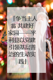 争当主人翁 共建好家园——平利县以党建引领基层善治的生动实践