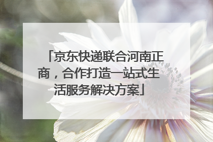 京东快递联合河南正商，合作打造一站式生活服务解决方案