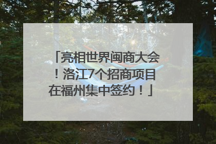 亮相世界闽商大会！洛江7个招商项目在福州集中签约！