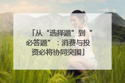 从“选择题”到“必答题”：消费与投资必将协同突围