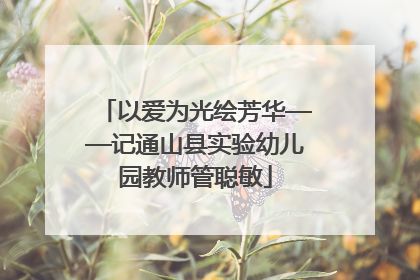 以爱为光绘芳华——记通山县实验幼儿园教师管聪敏